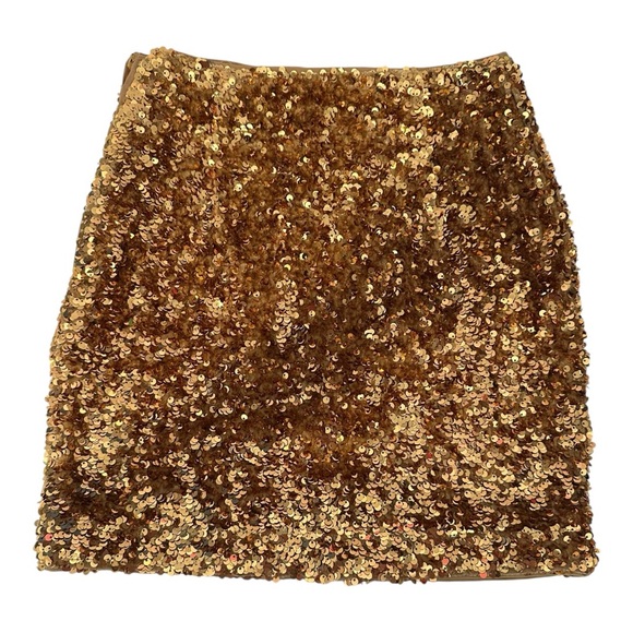 H&M Gold Sequin Mini Skirt - Picture 1 of 12
